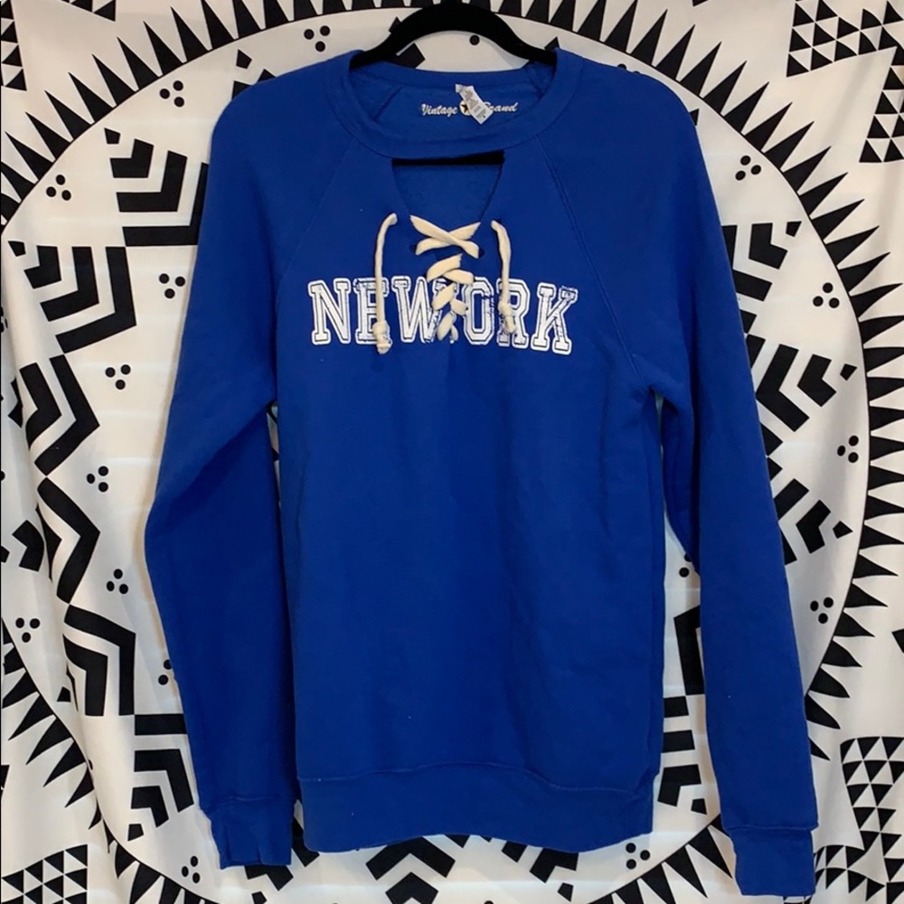 lace up sweatshirt